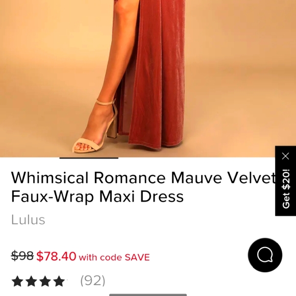 Whimsical Romance Mauve Velvet Faux-Wrap Maxi Lulus - Picture 4 of 16